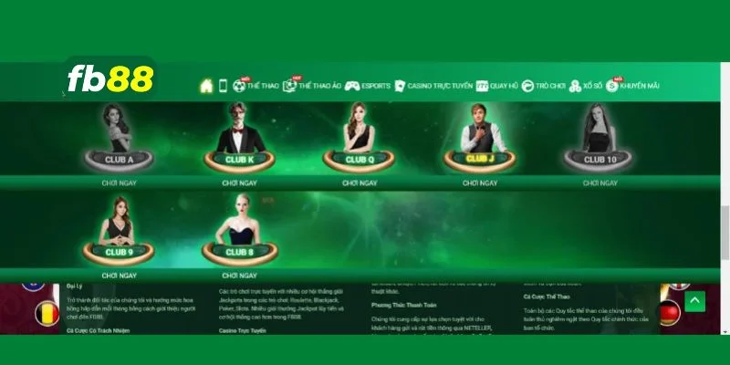 Cược Casino tại nhà cái FB88 rất sôi động, hấp dẫn.